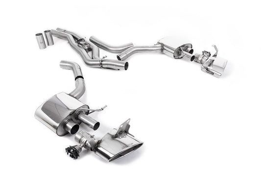 Audi RS6/RS7 C8 - Front Silencer Back System (Twin 80mm) with Polished Oval Trims