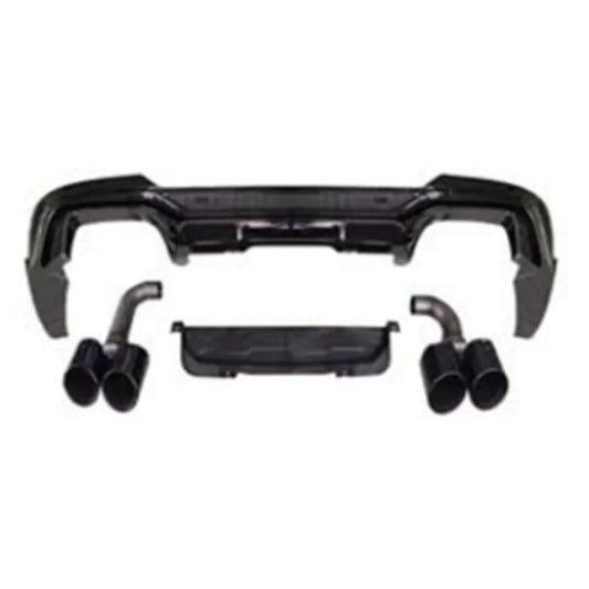 BMW X4 G02 PRE LCI 2018-2022 Black Knight Rear Diffuser In Gloss Black (With Exhaust Tips)