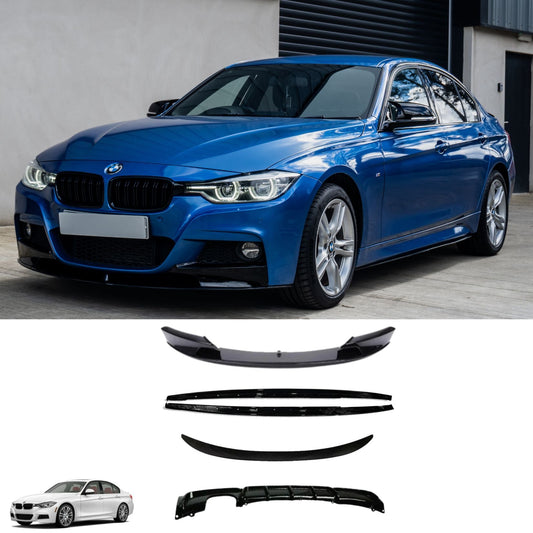 BMW 3 Series F30 M Sport 2012-2018 Gloss Black Full Aero Body Kit - Diffuser 00___ - TMC Motorsport