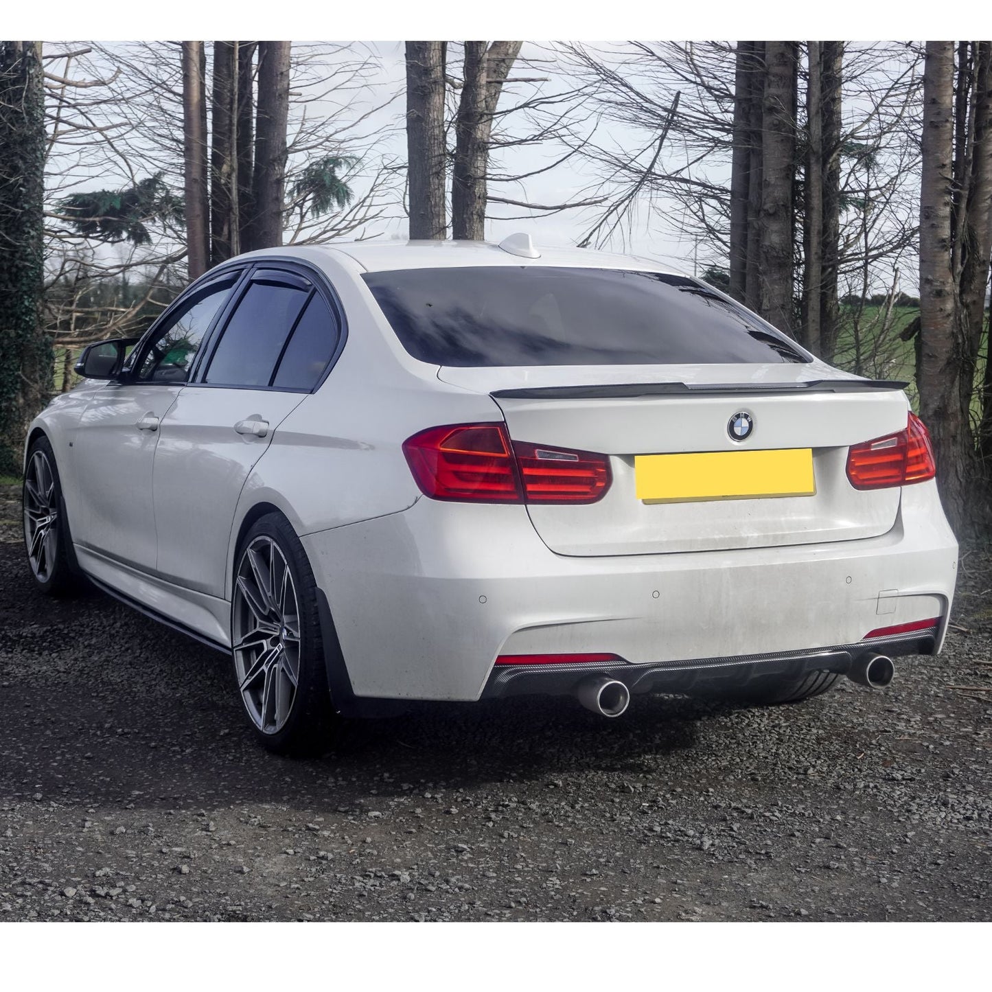 Bmw F30 F35 M Sport Single Tip Twin Exit Rear Diffuser - Carbon Look - TMC Motorsport