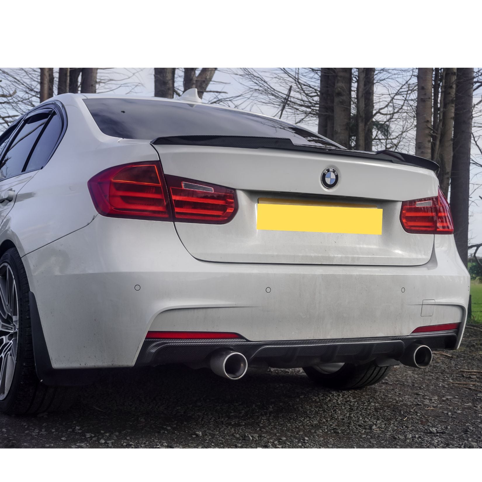 Bmw F30 F35 M Sport Single Tip Twin Exit Rear Diffuser - Carbon Look - TMC Motorsport