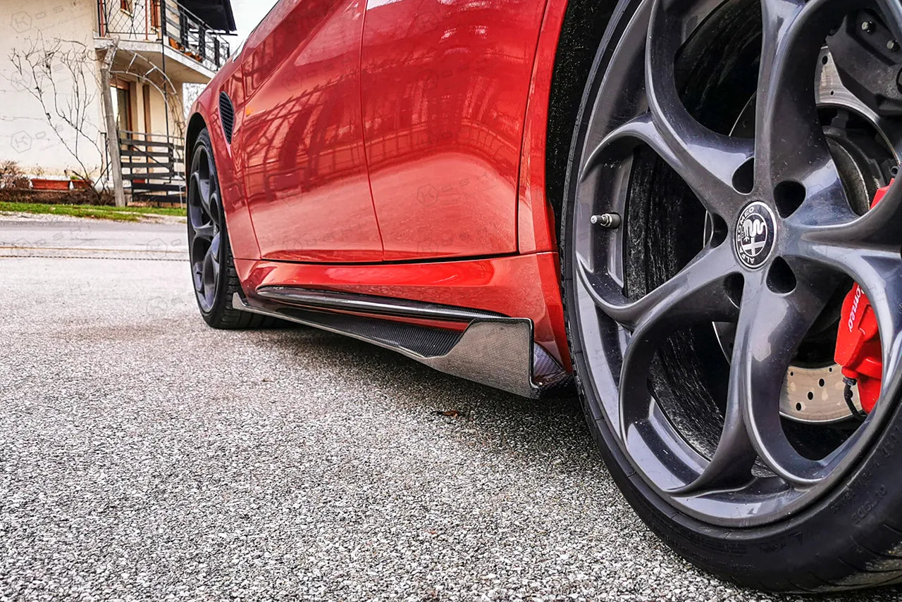 Alfa Romeo Giulia QV Shark Fin Side Skirts - Carbon Fibre - TMC Motorsport