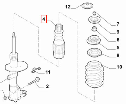 Genuine Abarth 500 / 595 / 695 Bump Stop Gaiter