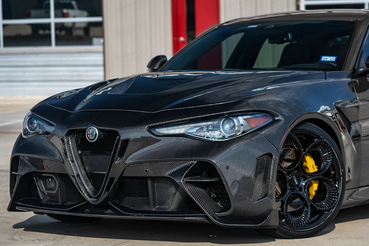 Alfa Romeo Giulia GTAm Style Front Side Fender Set - Carbon Fibre - TMC Motorsport