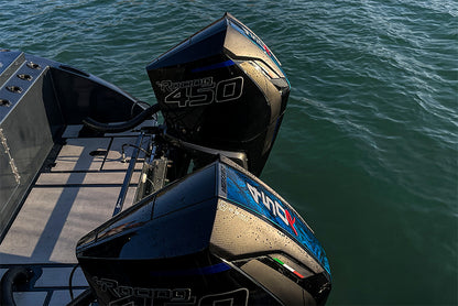 Carbon Fiber Engine Air Scoops for Mercury V8 Outboard, 500R, 450R, 300R, 300 VERADO - Carbon Fibre