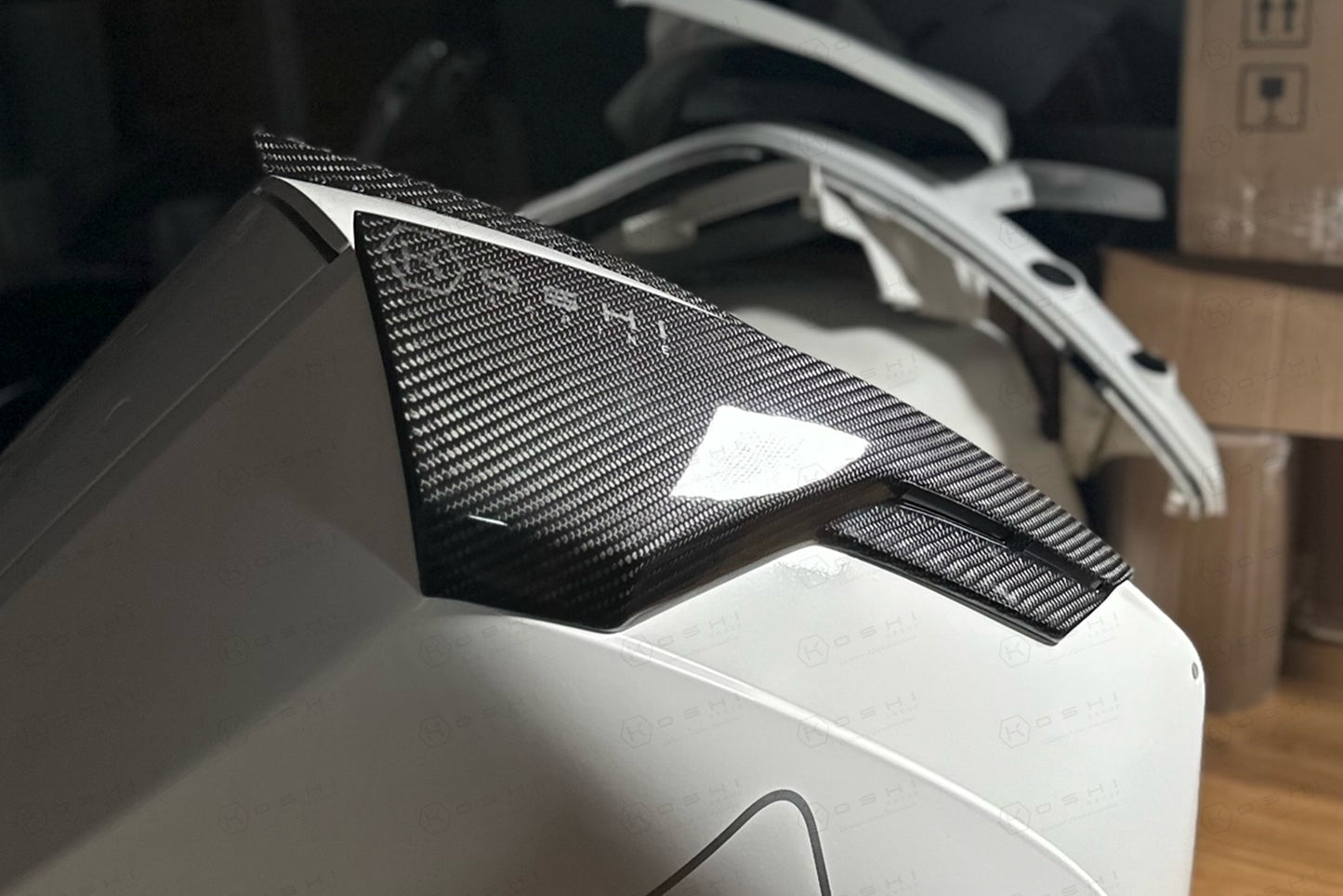 Carbon Fiber Engine Air Scoops for Mercury V8 Outboard, 500R, 450R, 300R, 300 VERADO - Carbon Fibre