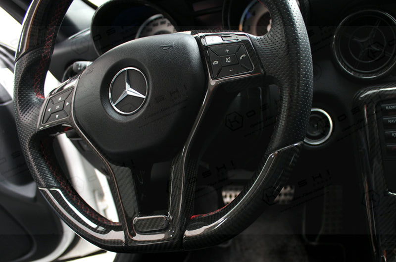 Mercedes Benz SLK R172 steering wheel trim - Carbon Fibre