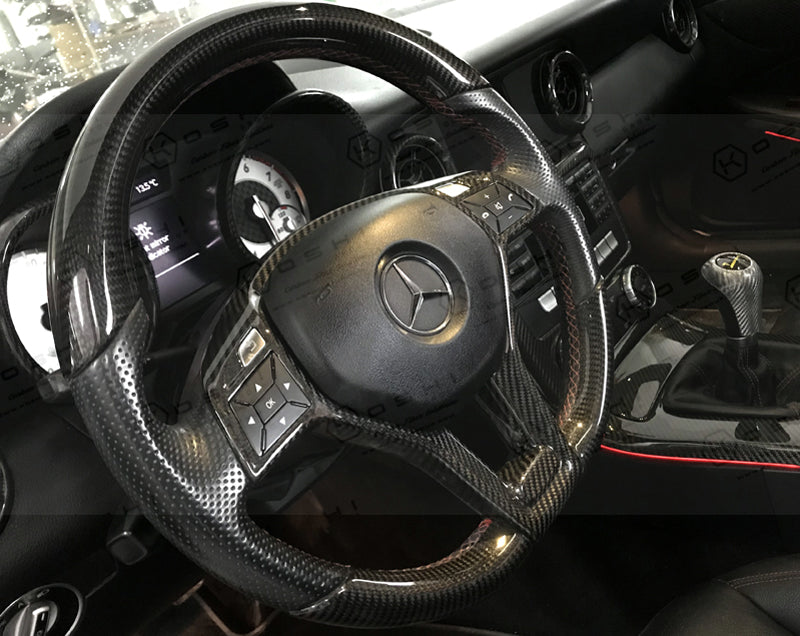 Mercedes Benz SLK R172 steering wheel trim - Carbon Fibre