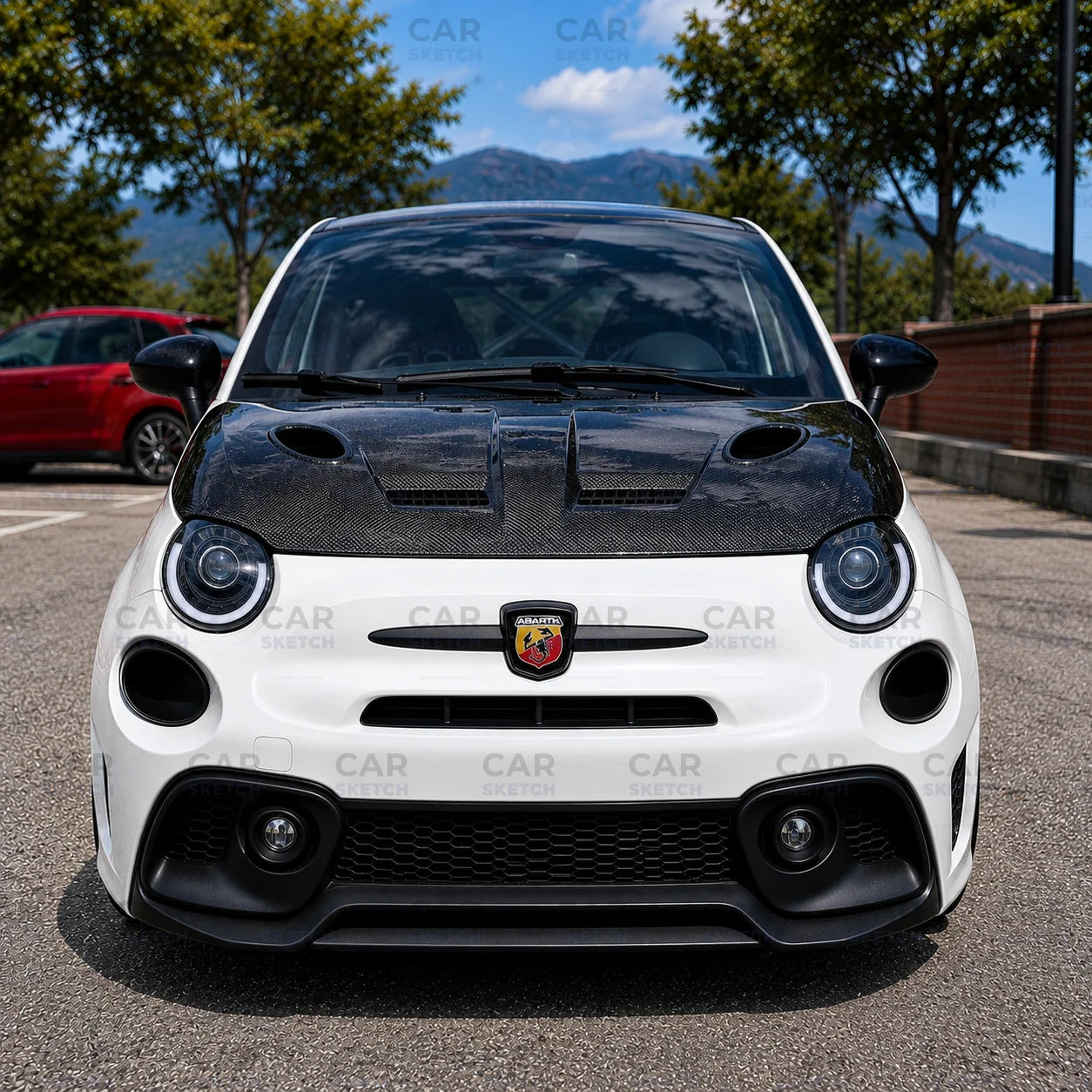 Abarth 595 Restyling / Facelift Front Air Ducts Honeycomb or Air Scoop DRL Delete