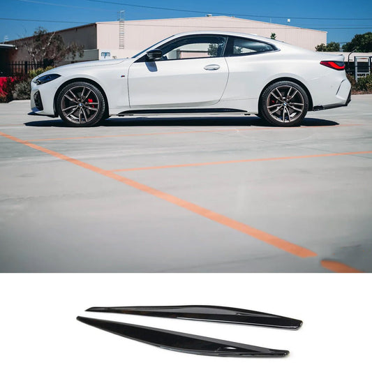 Side Skirt Splitters in Gloss Black For BMW 4 Series G22 M Sport 2020+