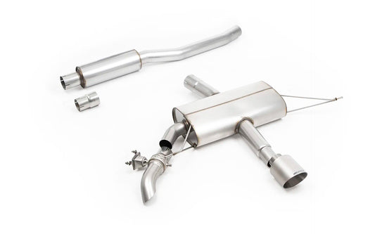 F66 Mini JCW - Resonated Particulate Filter-back System with Brushed Titanium Tips (ECE Approval Coming Soon)