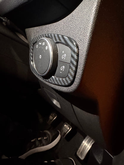 Ford Puma MK2 / MK2.5 - Carbon Fibre Look Headlight Control Panel Surround