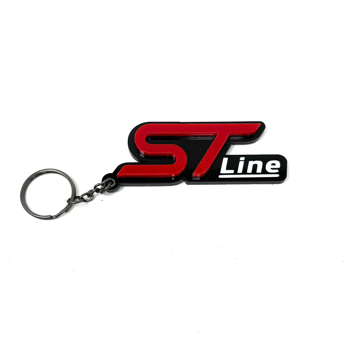 4D ST-Line Logo Keychain for Ford – Gloss Black with Custom Colour Options | CEUK