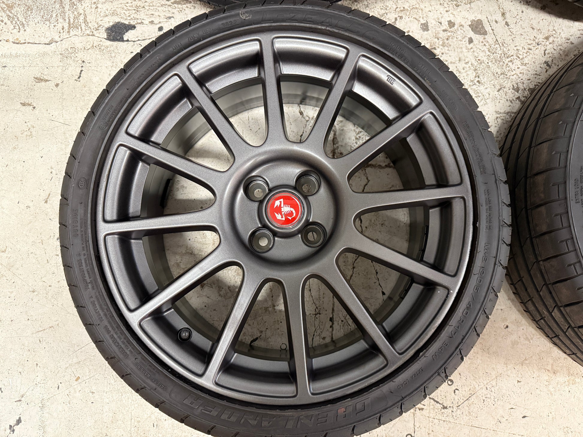 Used Genuine Abarth 500 / 595 17" SS Alloy Wheel Set (Matt Graphite) - TMC Motorsport