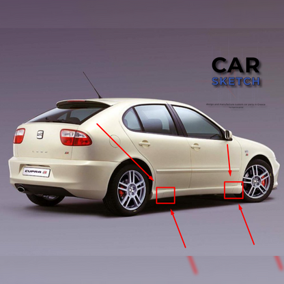 Seat Leon 1M Cupra Front/Rear Side Skirt Jacking Point Covers (OEM Part Numbers)