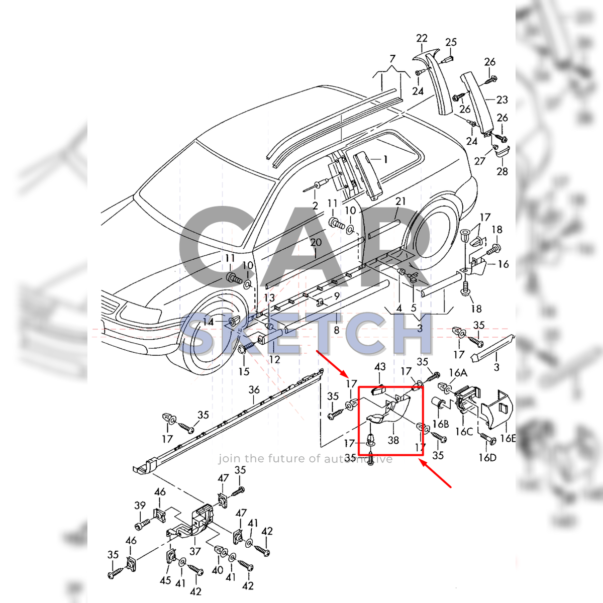 Audi S3 8L Side Skirt End Cap Cover * 8L7 853 579 - 8L7 853 580 *