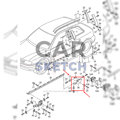 Audi S3 8L Side Skirt End Cap Cover * 8L7 853 579 - 8L7 853 580 *