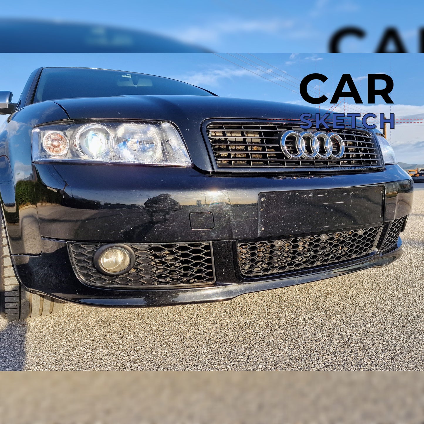 Audi A4 B6 UltraSport Package Front Bumper Center Lower Grille in Honeycomb * 8E0 807 647 D * (3-Piece Design)