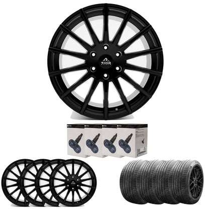 Ridge KN14 Satin Black 6X120 20 Inch Alloys With Tyre & TPMS Package 245/40/20