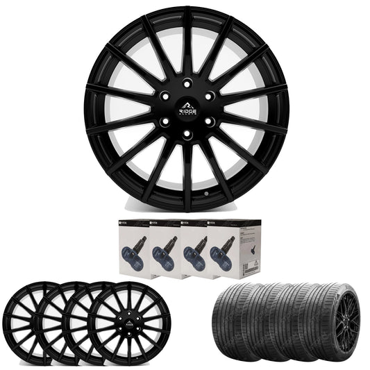Ridge KN14 Satin Black 6X120 20 Inch Alloys With Tyre & TPMS Package 245/40/20