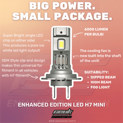 Enhanced Edition LED H7 Mini Headlight Upgrade (477 / PX26d) Ford Fiesta MK7/7.5 (2008-2017)