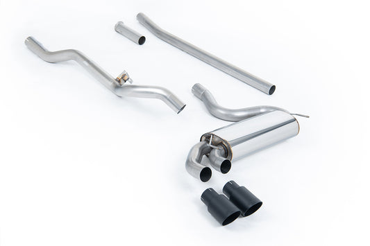 Audi Coupe UR Quattro 10V - Non-Resonated (Louder) Downpipe-Back Exhaust System with Cerakote Black OEM-Style Trims
