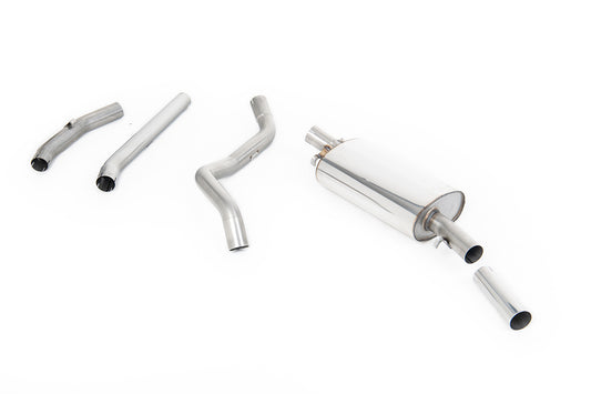 VW Golf GTI Mk1 - Non-Resonated (Louder) Manifold-Back Exhaust System with Polished Tip (For Aftermarket Manifold)