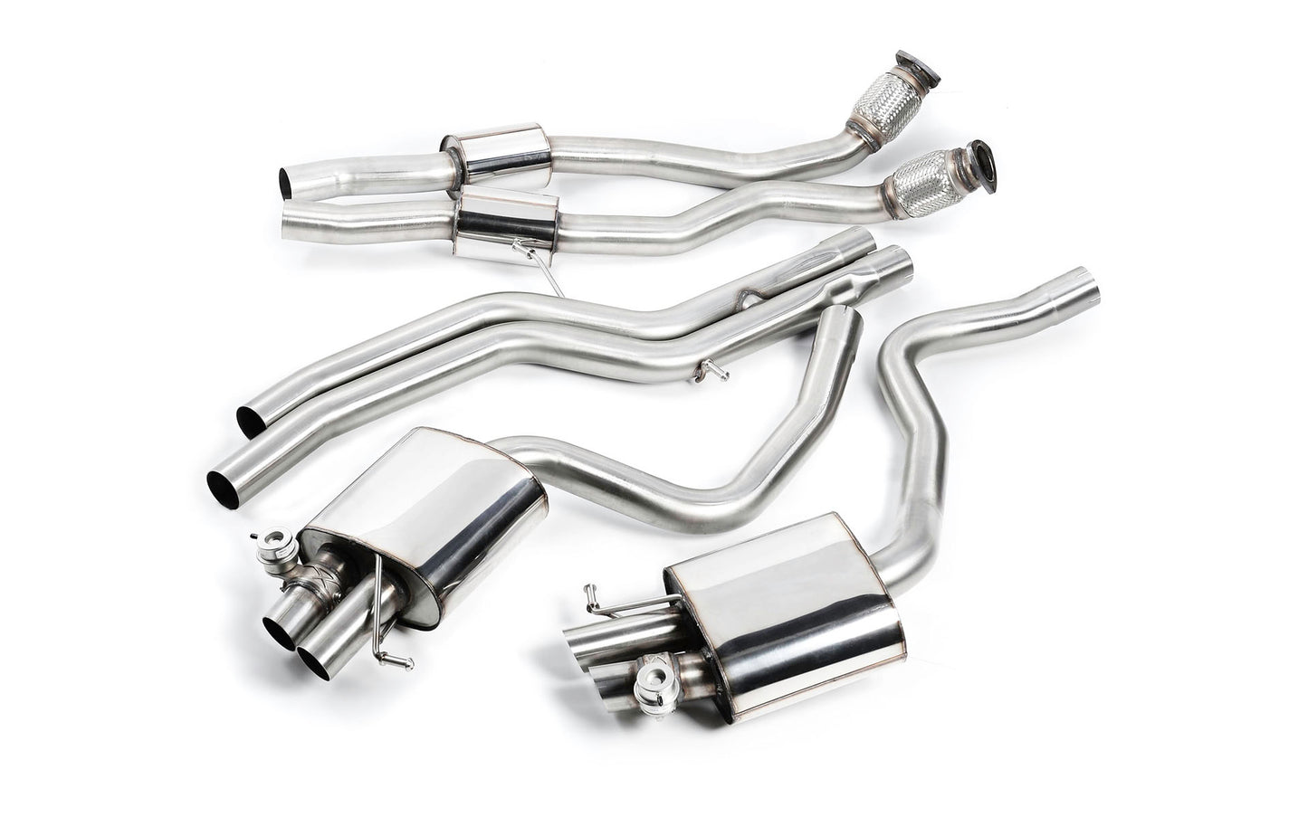 Audi RS4 B8 Avant - Non-Resonated Cat-Back Exhaust System - Uses OE Trims
