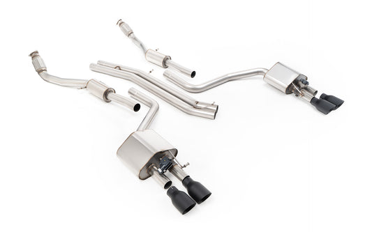 Audi S8 D4 Quattro - Non-Resonated (Louder) Cat-Back Exhaust System with Cerakote Black Trims