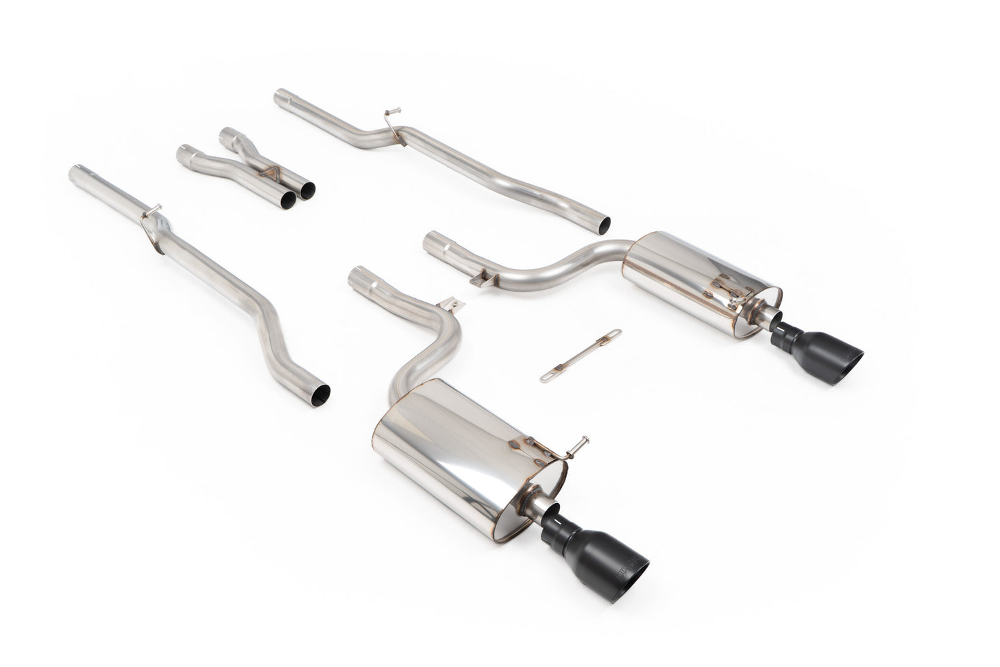 Audi S4 B6 - Non-Resonated (Louder) Cat-Back Exhaust System with GT-100 Cerakote Black Trims