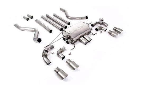 Land Rover Defender 110 5.0 V8 (GPF Models) - Non Resonated (Louder) GPF/OPF Back Valved System with Quad GT-90 Brushed Titanium Trims