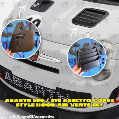 Abarth 500 / 595 Assetto Corse Style Hood Air Vents Set