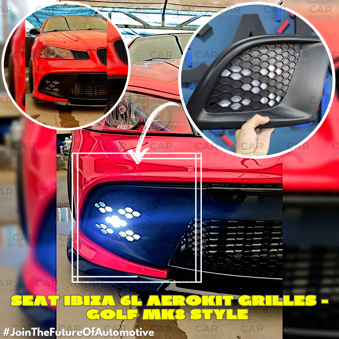 Seat Ibiza 6L Aero Kit Front Lower Grilles – Golf MK8 Style by Carsketch