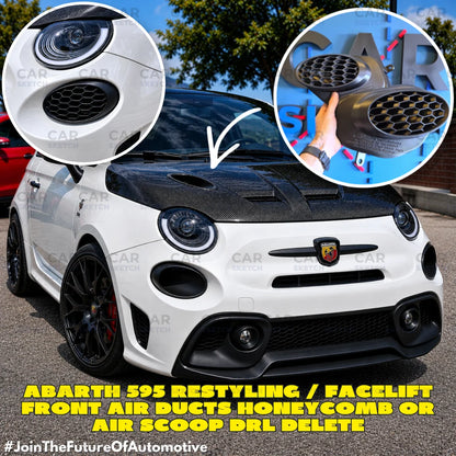 Abarth 595 Restyling / Facelift Front Air Ducts Honeycomb or Air Scoop DRL Delete
