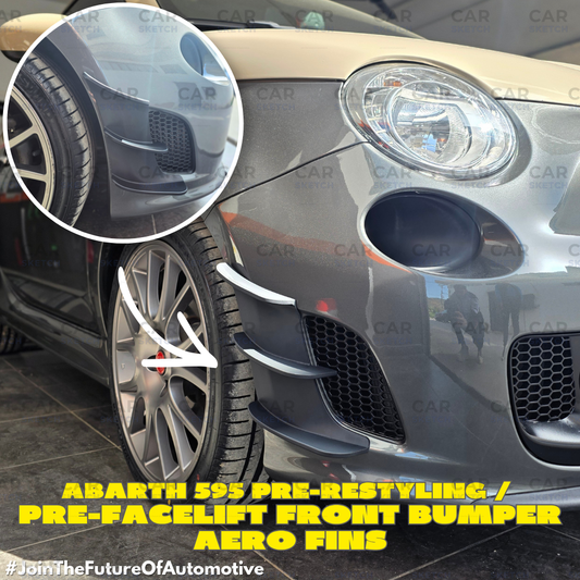Abarth 595 Pre-Restyling / Pre-Facelift Front Bumper Aero Fins
