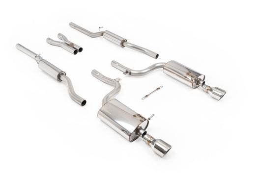 Audi A4 V6/S4 V8 B6 - Resonated (Quieter) Cat-Back Exhaust System with Polished Trim Assembly