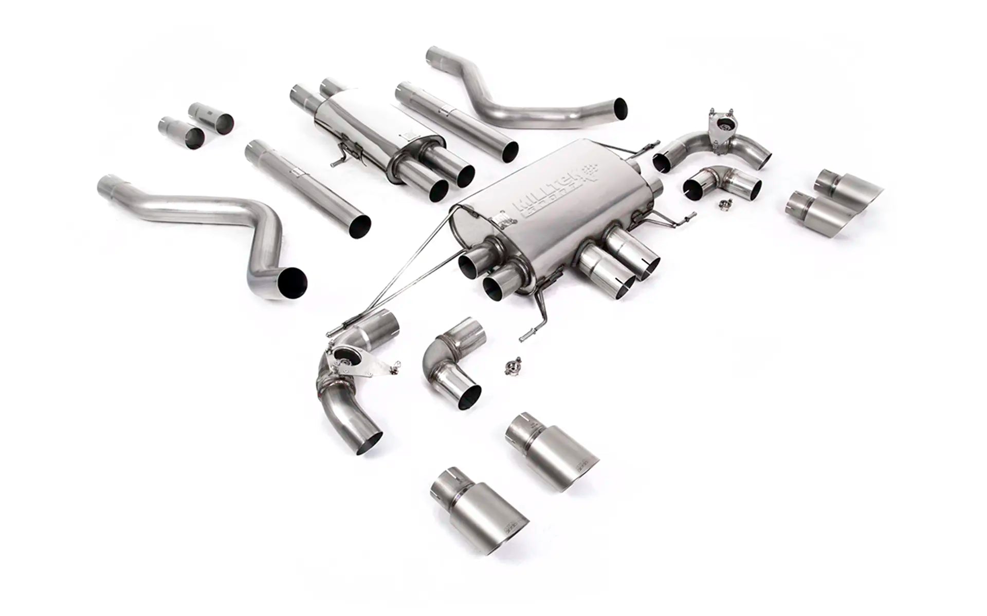 Land Rover Defender 110 5.0 V8 (GPF Models) - Resonated (Quieter) GPF/OPF Back Valved System with Quad GT-90 Brushed Titanium Trims