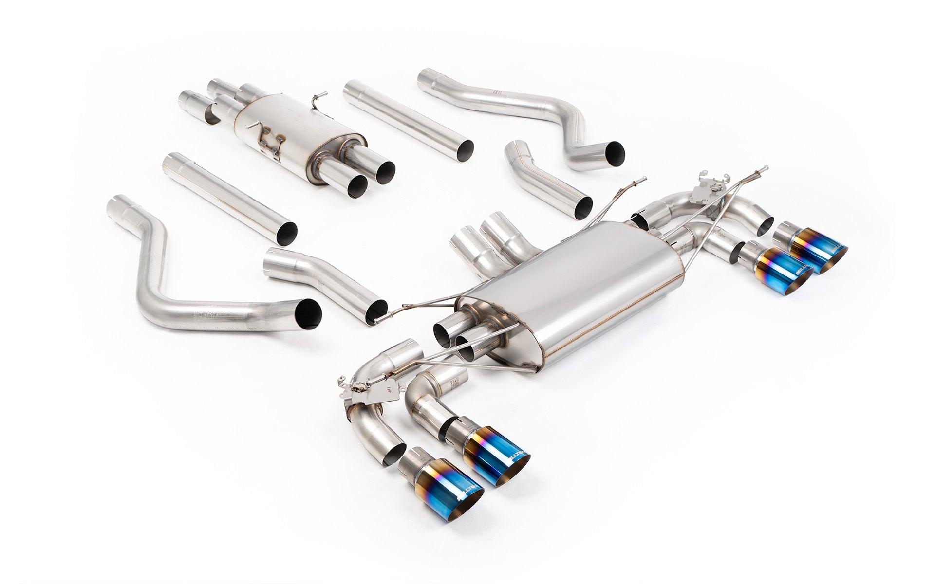 Land Rover Defender 130 5.0 V8 - Resonated Valved OPF/GPF Back System with Burnt/Blue Titanium Trims