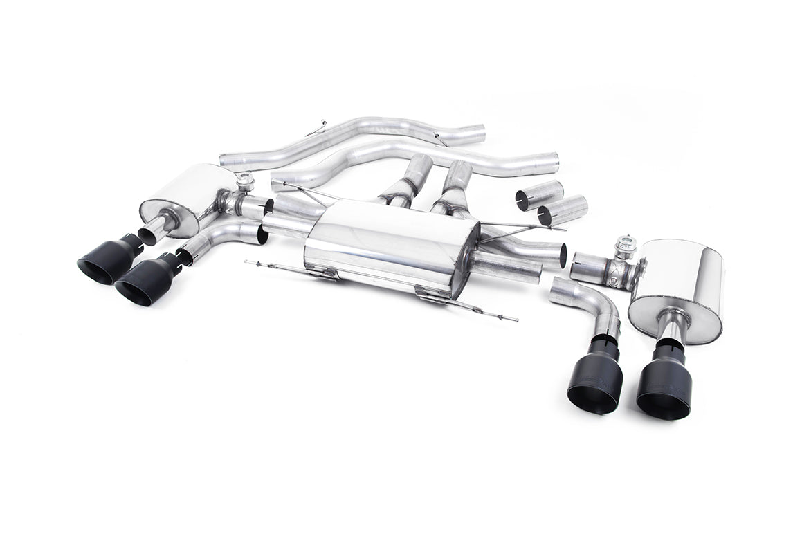 Alfa Romeo Giulia 2.9 V6 Quadrifoglio - Front Pipe-Back System with GT-100 Cerakote Black Trims - Valved