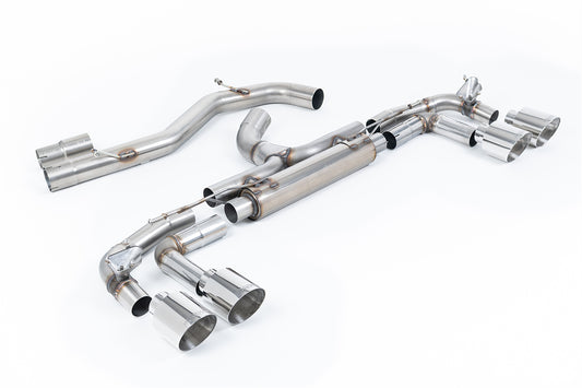 Audi S3 8Y Sportback GPF models - 'Race' 80mm Non-Resonated (Loudest) Cat-Back Exhaust System with Polished Trims
