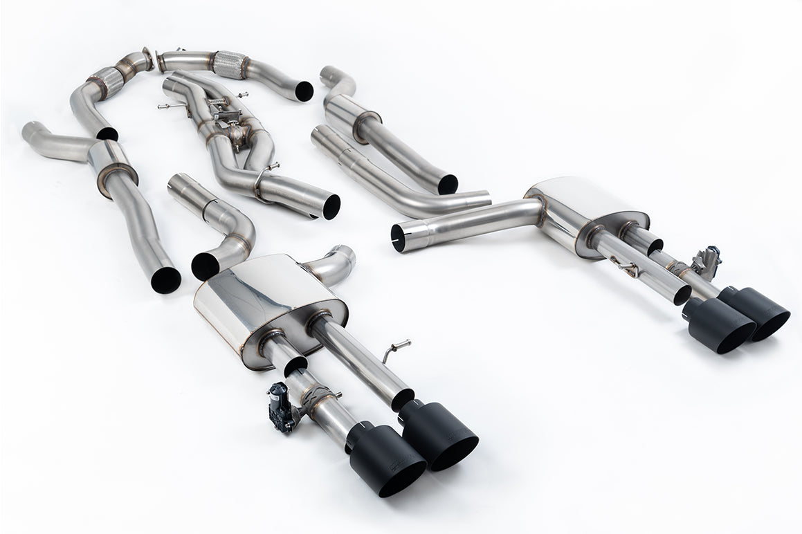 Audi S8 D5 V8 (Long Wheel Base) - Resonated (Quieter) Cat-Back with Cerakote Black Tips