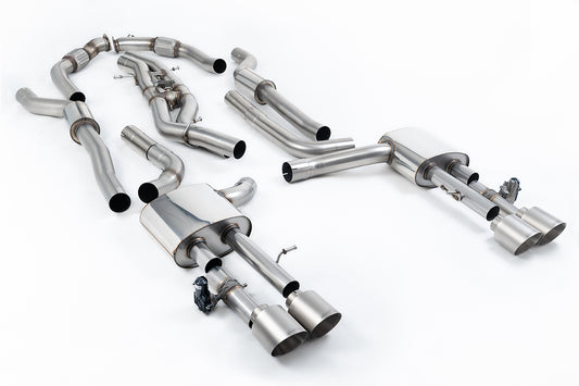 Audi S8 D5 V8 (Long Wheel Base) - Resonated (Quieter) Cat-Back with Brushed Titanium Tips