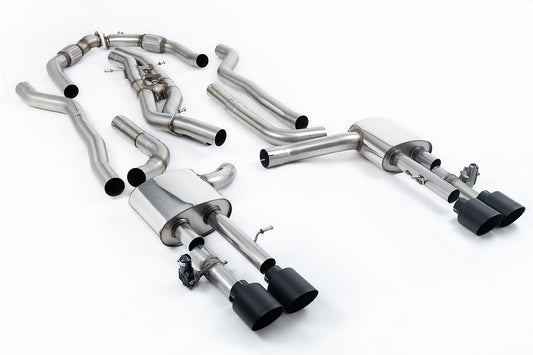 Audi S8 D5 V8 (Long Wheel Base) - Non-Resonated (Louder) Cat-Back with Cerakote Black Tips