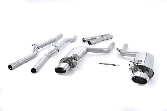 Audi RS4 B7 - Valved &amp; Non-Resonated Cat-Back Exhaust System with Polished Oval Trims