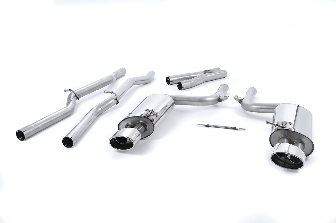 Audi RS4 B7 - Non-Valved Non-Resonated Cat-Back Exhaust System with Polished Oval Trims