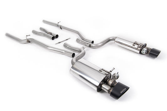 Audi RS4 B7 - Valved &amp; Non-Resonated Cat-Back Exhaust System With Satin Black Sheen Trims