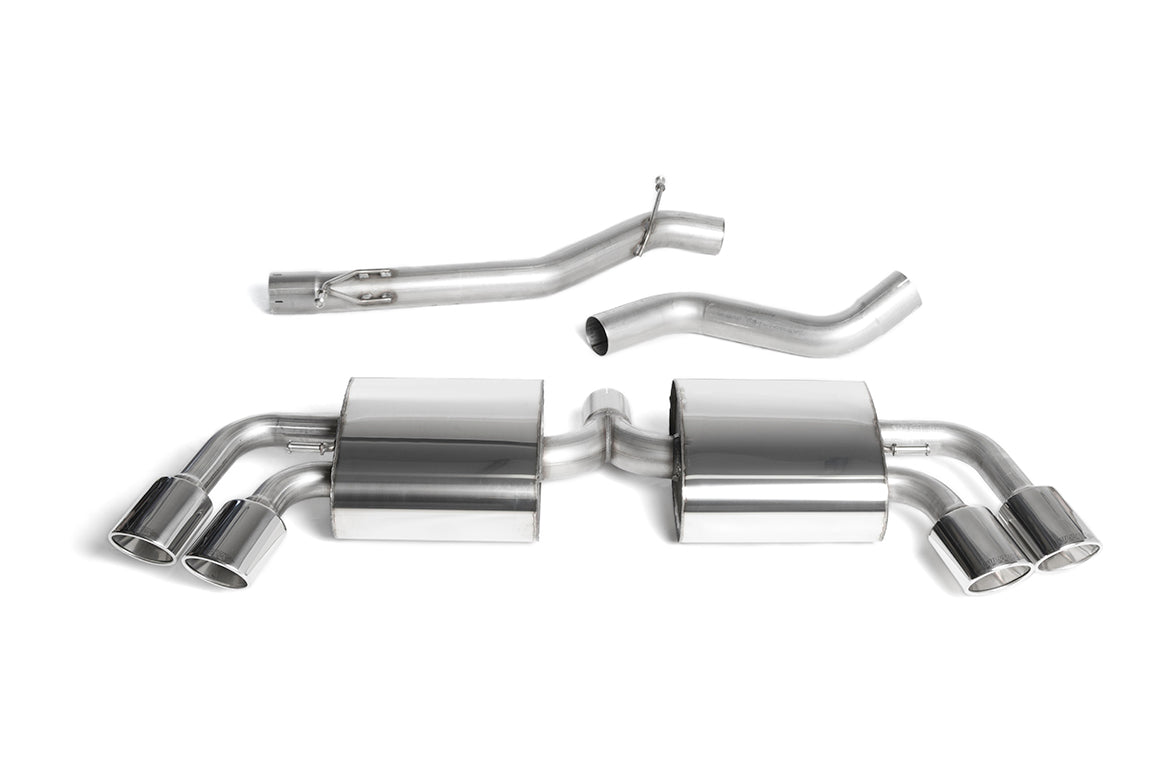 Audi TTS MK2 Quattro - Non-Resonated (Louder) Cat-Back Exhaust System with Quad Polished Trims