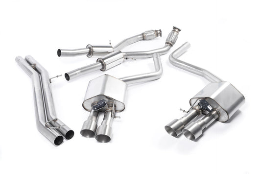 Audi S8 D4 Quattro - Resonated (Quieter) Cat-Back Exhaust System with Titanium Trims