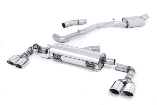 Audi S1 - Resonated (Quieter) Cat-Back Exhaust System with Quad Polished Oval Trims