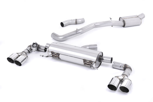 Audi S1 - Resonated (Quieter) Cat-Back Exhaust System with Quad Polished Round Trims